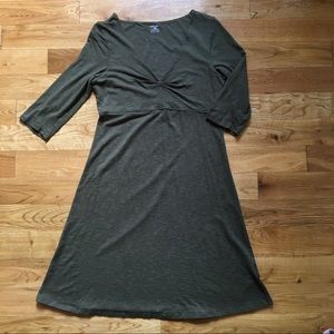 Horny Toad 3/4 Sleeve Dress Medium - Heather Green